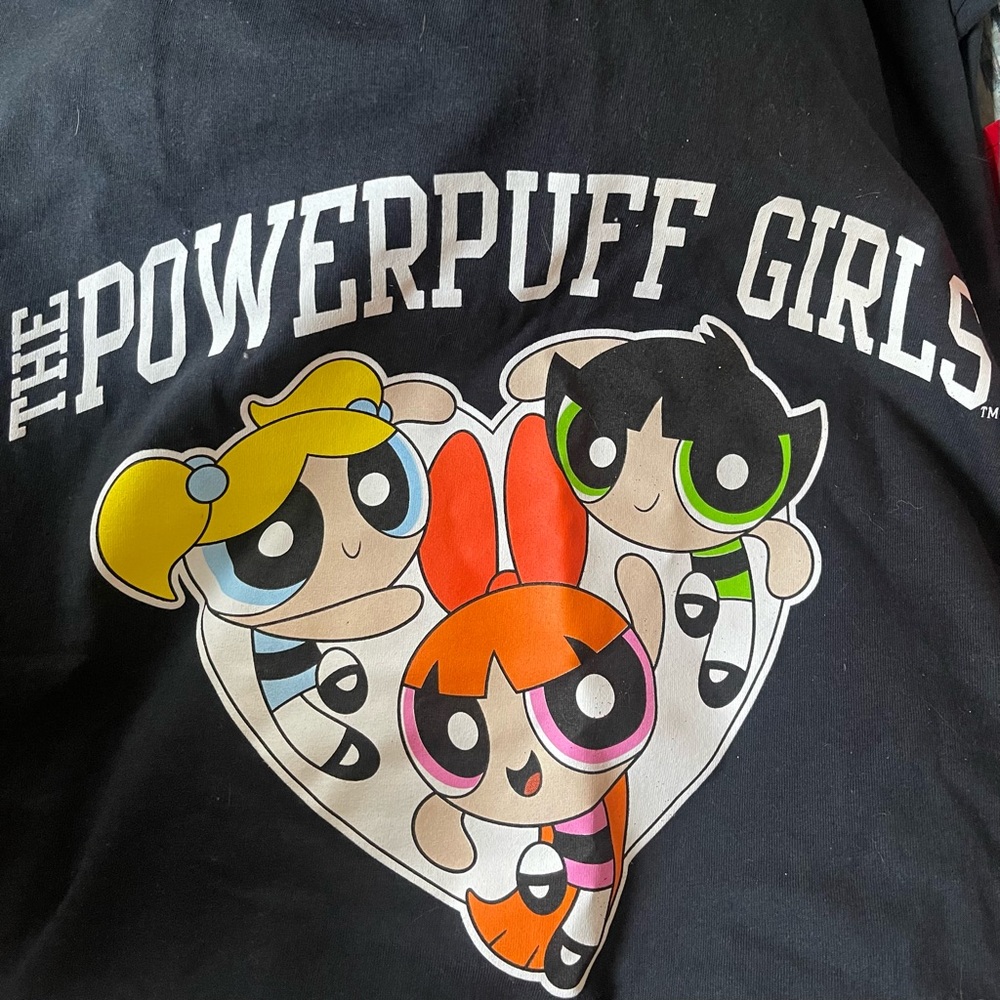 brand new Cartoon Network The PowerPuff Girls Black Graphic Tshirt